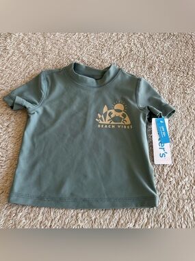 Carter's Infant Baby Beach Vibes Shirt Size 9 Months UPF 50+ Sun Protection NWT